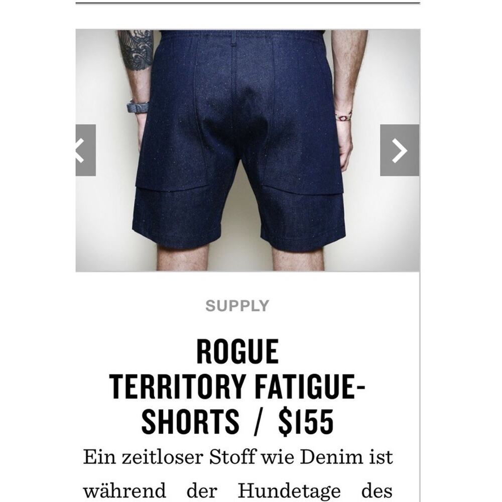 RGT Rogue Territory Fatigue Shorts 30 Cotton Denim Heritage Japan Blue - Picture 14 of 14